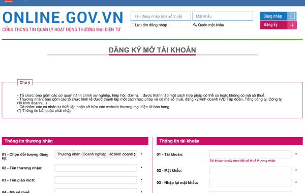 Hướng dẫn đăng ký website thương mại điện tử với Bộ Công thương