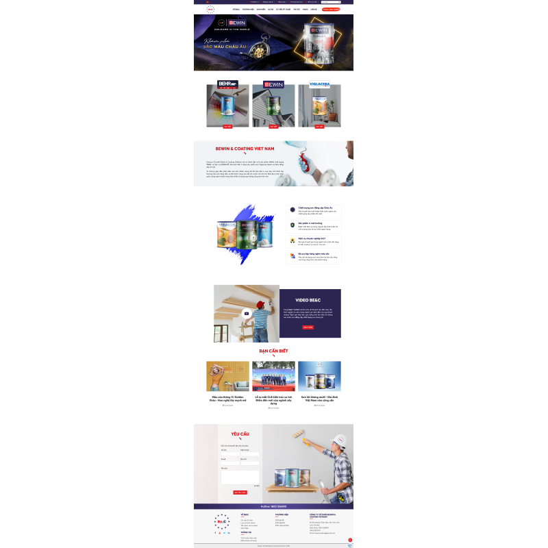 Thiết kế web cty Bewin & Coating