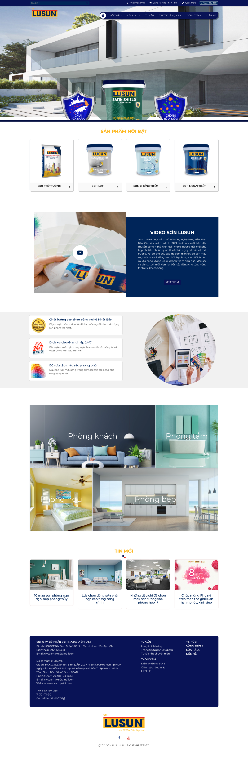 Thiết kế web sơn Lusun Paint