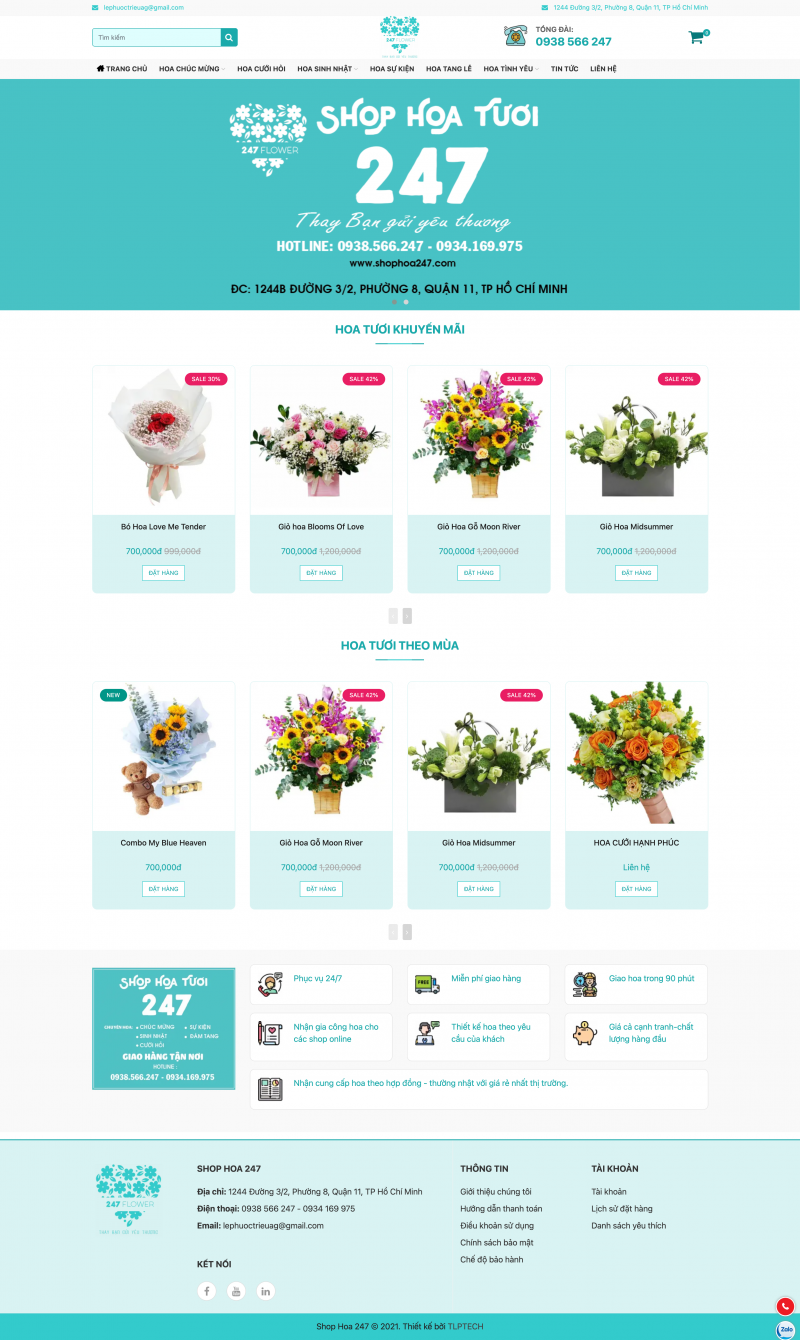 Thiết kế web bán hoa tươi - Shop Hoa