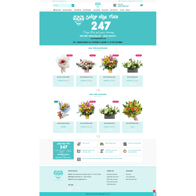 Thiết kế web bán hoa tươi - Shop Hoa