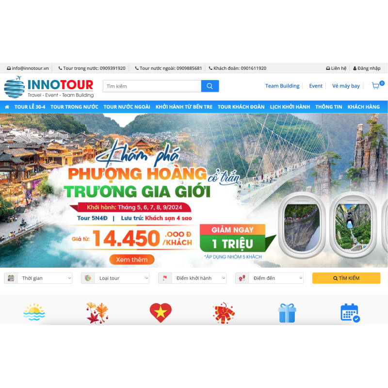 Thiết kế web du lịch innotour.vn