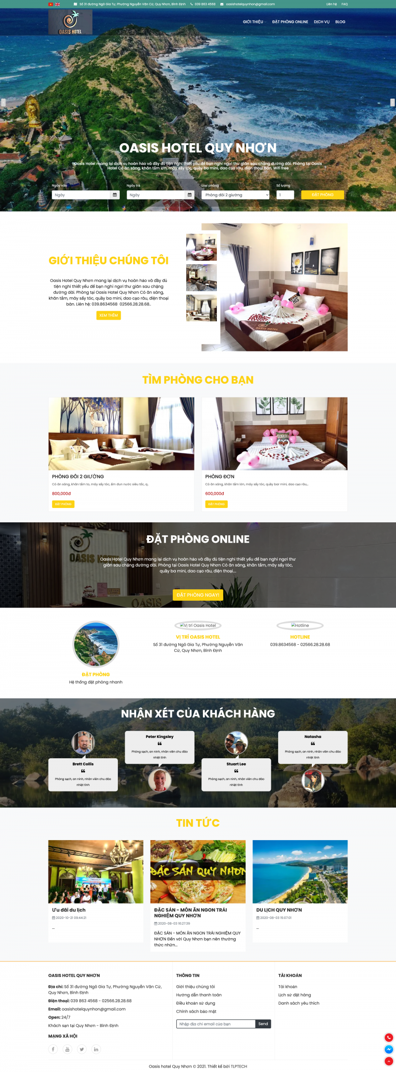 Web khách sạn - Oasis Hotel  Quy Nhơn