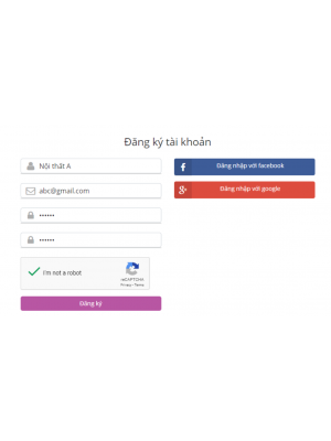 Đăng ký - đăng nhập với Facebook và Google