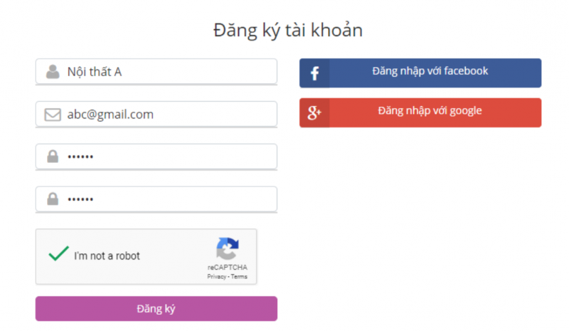 Đăng ký - đăng nhập với Facebook và Google