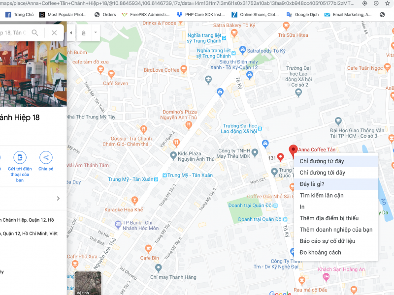 Cách lấy tọa độ google map để cập nhập vào web