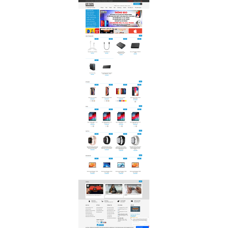 Web bán điện thoại - Huy Phong Mobile