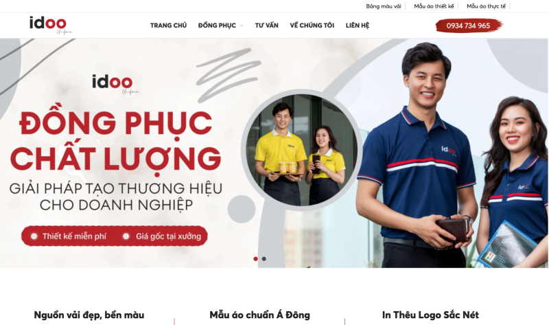 Thiết kế web đồng phục IDOO