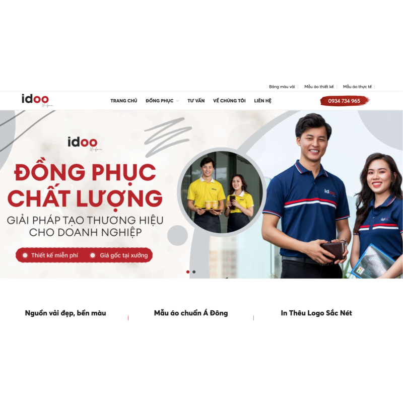 Thiết kế web đồng phục IDOO