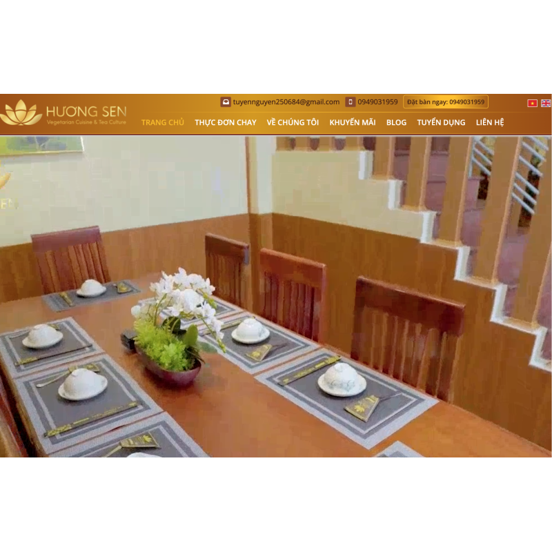 Thiết kế web Nhà Hàng Chay Hương Sen