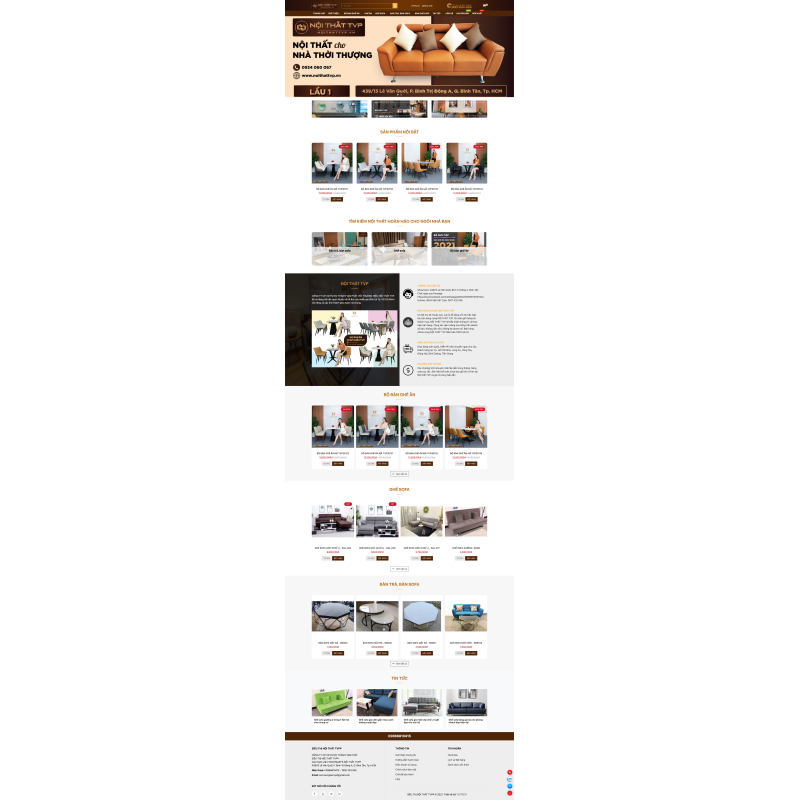 Thiết kế web nội thất - bàn và ghế