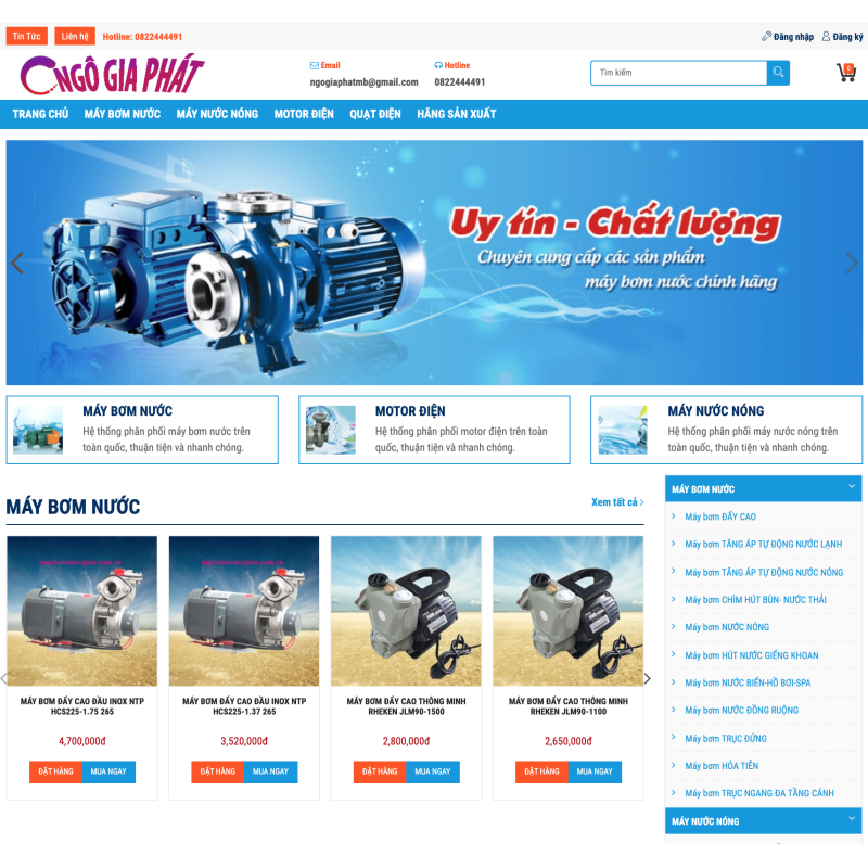 Web bán máy bơm nước giá rẻ