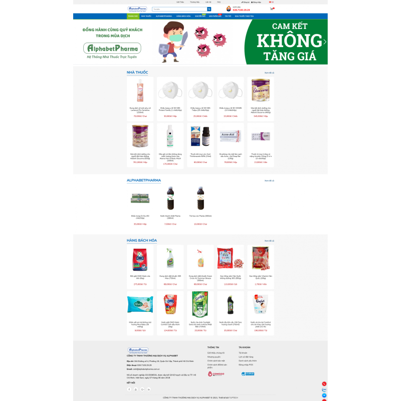 Web nhà thuốc Online Alphabet Pharma